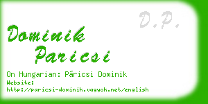dominik paricsi business card