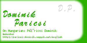 dominik paricsi business card